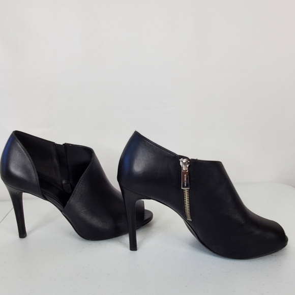 Michael Kors Elodie Leather Open Toe Bootie Size 9.5 Cut-Out Side Zip Stiletto - Picture 6 of 16